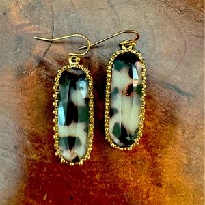 Earrings - leopard print neutral tones with gold hardware